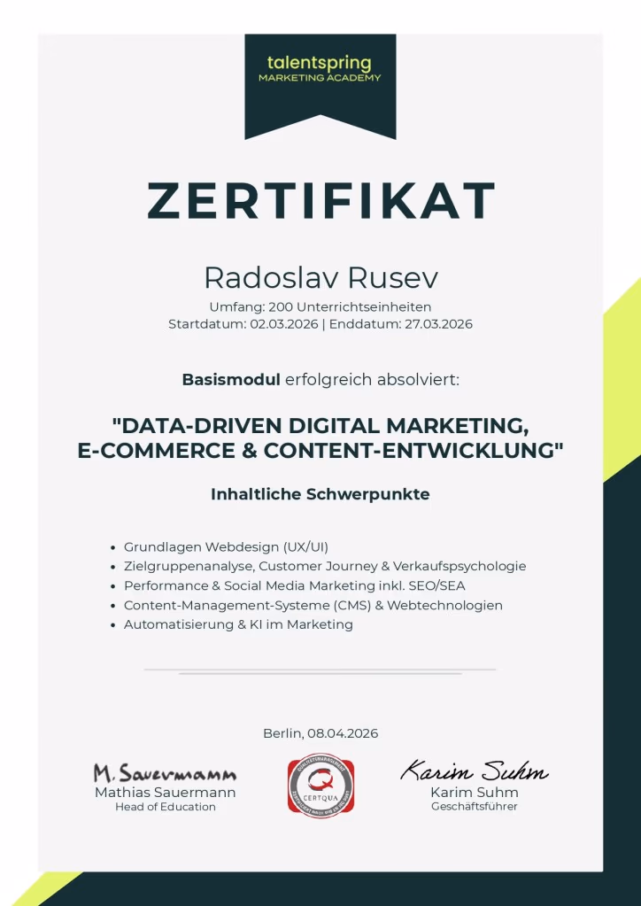 SEO Zertifikat